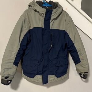 Lands' End Kids Puffer Jacket - Navy and Gray